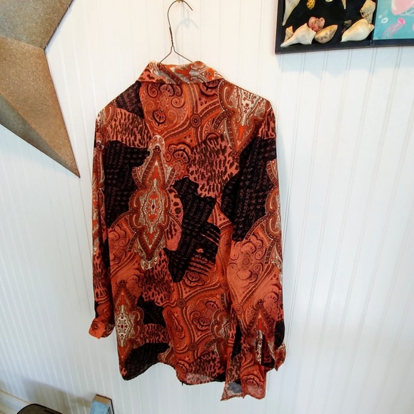 Studio C Plus button front boho tunic 14W - Picture 2 of 4